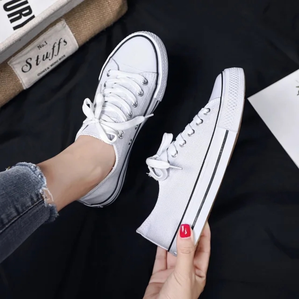 Classic White Canvas Sneakers